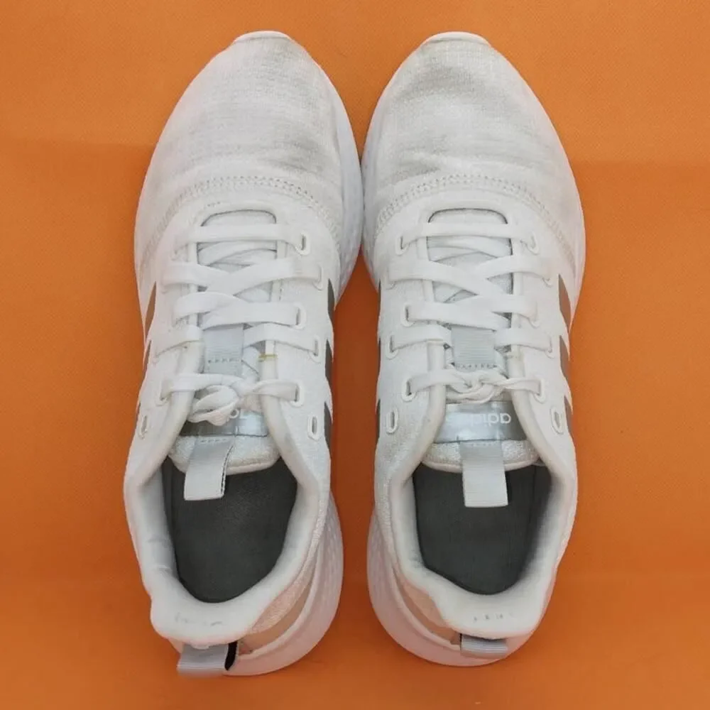 Adidas PureMotion Womens White/Silver Running Sneakers - Size: 8.5